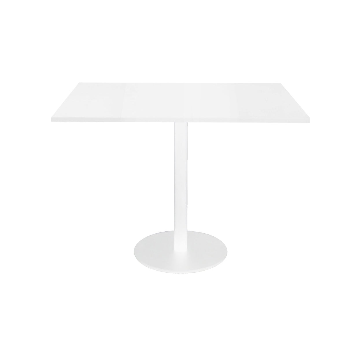 Estilo Square Meeting Table — Natural White Top & White Satin Base — CBT990 NW/WS