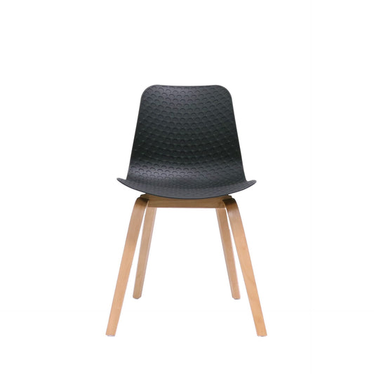 Lucid Chair — Black Shell & Light Oak Timber Base