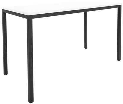 Drafting Height Steel Frame Table — 1500mm W x 750mm D, Natural White Top & Black P/C Frame — 9SFT1575 NW