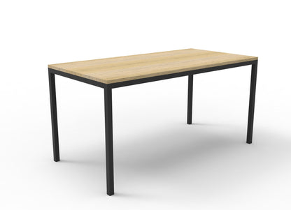 Drafting Height Steel Frame Table — 1800mm W x 900mm D, Natural Oak Top & Black P/C Frame — 9SFT189 NO