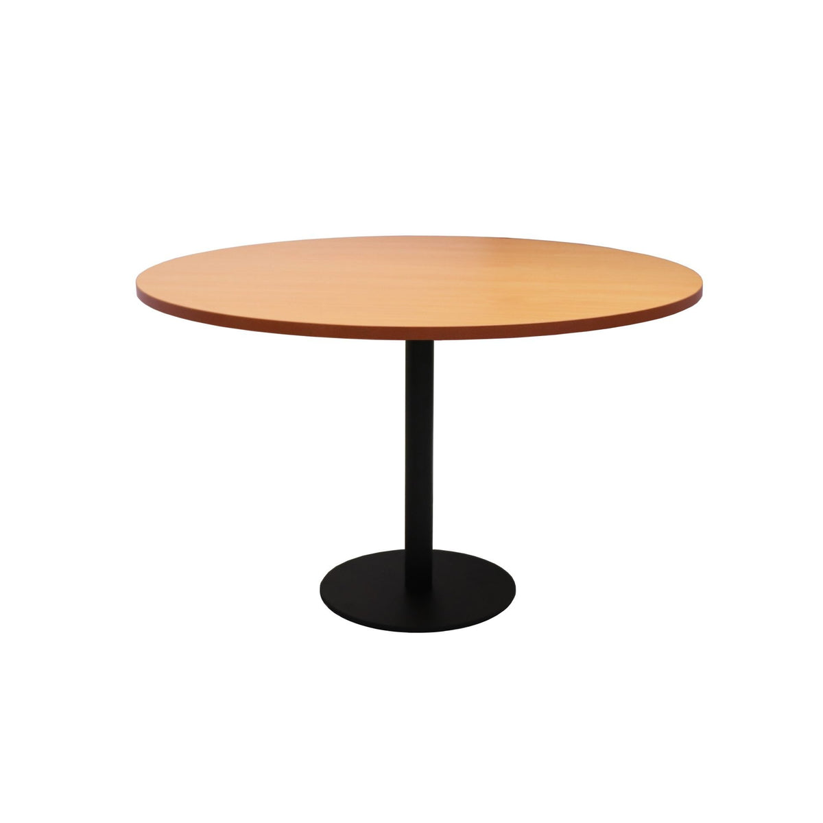 Estilo Round Table — 1200mm DIA, Beech, Black P/C — CBT12 B/BL