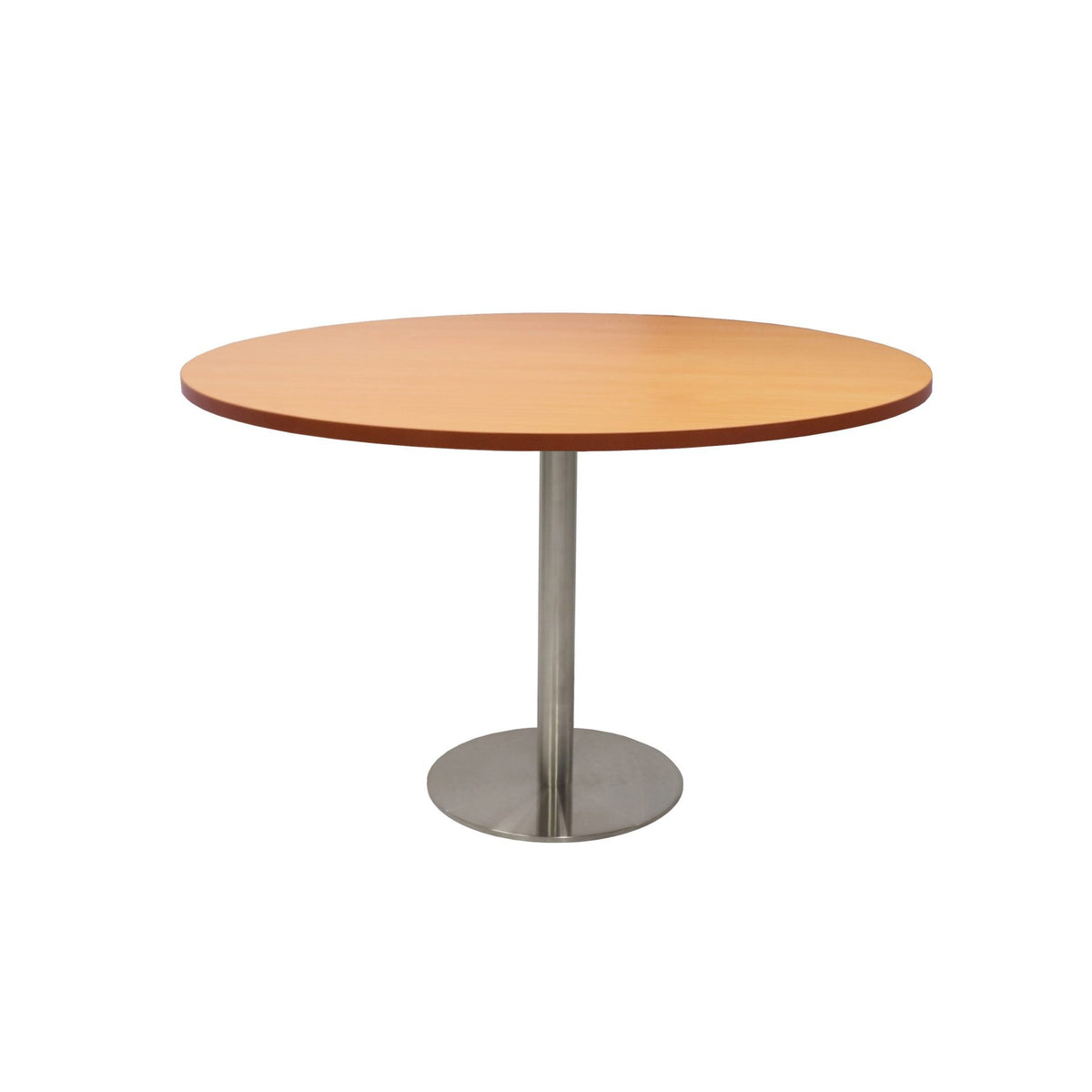 Estilo Round Table — 1200mm DIA, Beech, Stainless Steel — CBT12 B/SS