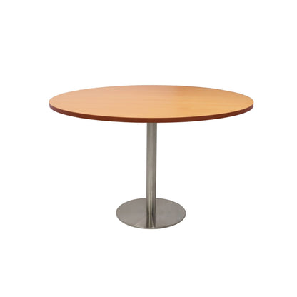 Estilo Round Table — 1200mm DIA, Beech, Stainless Steel — CBT12 B/SS