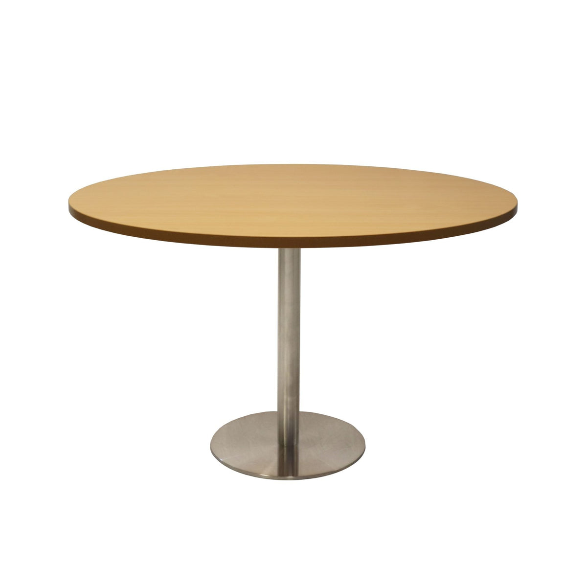 Estilo Round Table — 1200mm DIA, Natural Oak, Stainless Steel — CBT12 NO/SS