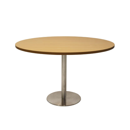 Estilo Round Table — 1200mm DIA, Natural Oak, Stainless Steel — CBT12 NO/SS