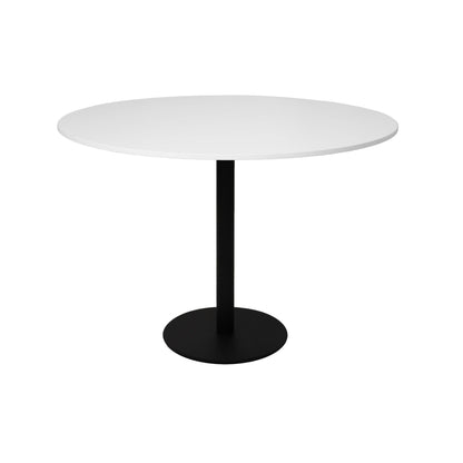 Estilo Round Table — 1200mm DIA, Natural White, Black P/C — CBT12 NW/BL