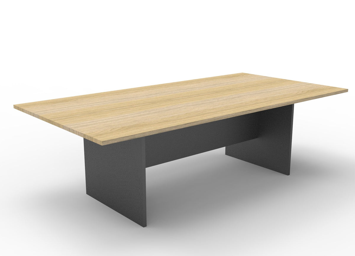 Rapid Worker Meeting & Boardroom Table — 2400mm W x 1200mm D, Natural Oak Top & Ironstone Base — CBT2412 NO/I