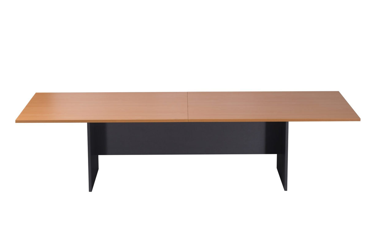 Rapid Worker Meeting & Boardroom Table — 3200mm W x 1200mm D, Beech Top & Ironstone Base — CBT3212 B/I