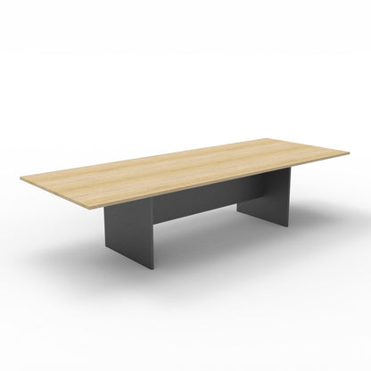 Rapid Worker Meeting & Boardroom Table — 3200mm W x 1200mm D, Natural Oak Top & Ironstone Base — CBT3212 NO/I