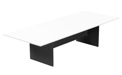 Rapid Worker Meeting & Boardroom Table — 3200mm W x 1200mm D, Natural White Top & Ironstone Base — CBT3212 NW/I