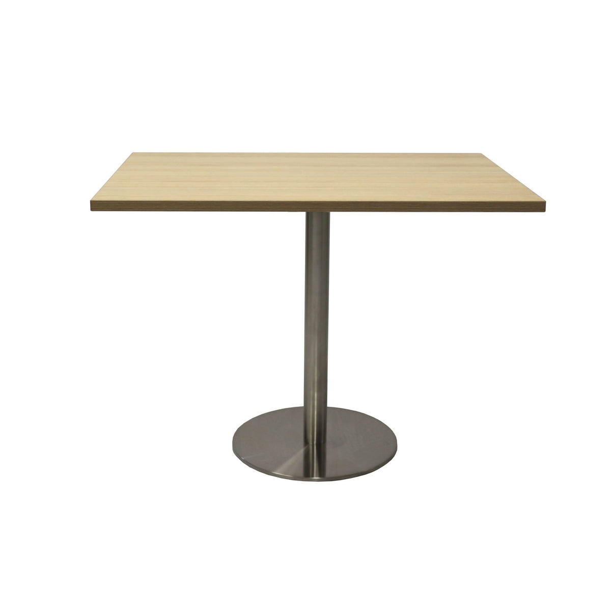 Estilo Square Meeting Table — Natural Oak Top & Stainless Steel Base — CBT990 NO/SS