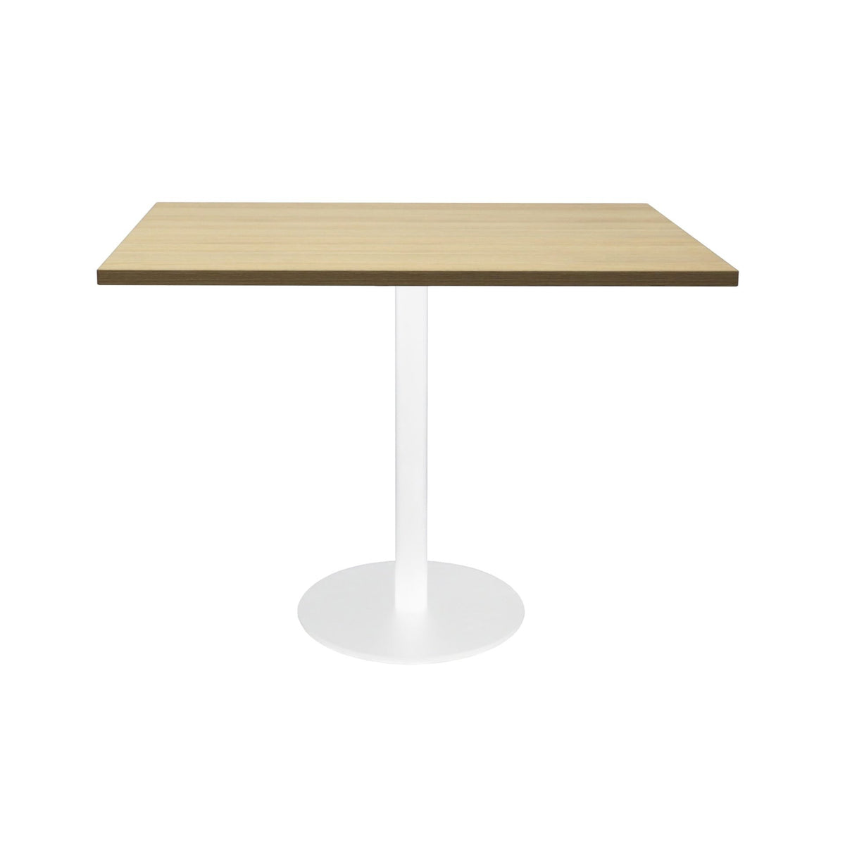 Estilo Square Meeting Table — Natural Oak Top & White Satin Base — CBT990 NO/WS