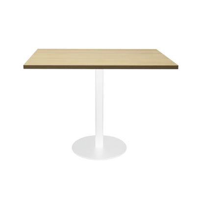 Estilo Square Meeting Table — Natural Oak Top & White Satin Base — CBT990 NO/WS