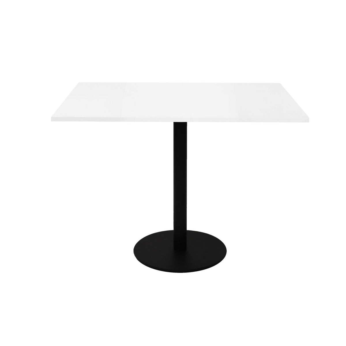 Estilo Square Meeting Table — Natural White Top & Black Satin Base — CBT990 NW/BL