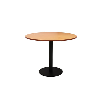 Estilo Round Table — 900mm DIA, Beech, Black P/C — CBT9 B/BL