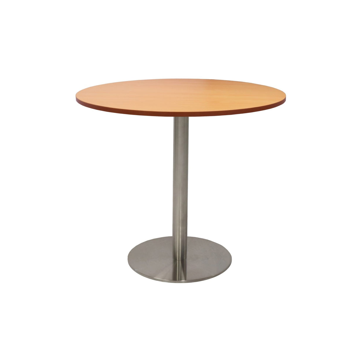 Estilo Round Table — 900mm DIA, Beech, Stainless Steel — CBT9 B/SS