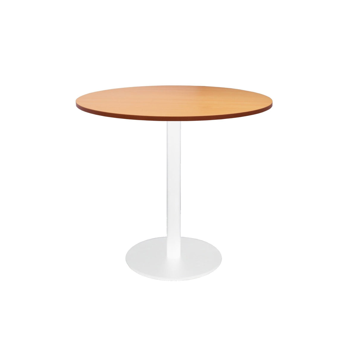 Estilo Round Table — 900mm DIA, Beech, White P/C — CBT9 B/WS