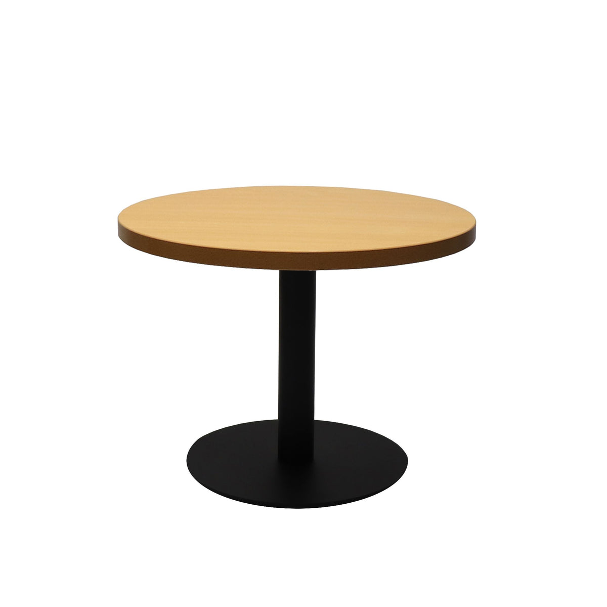 Estilo Round Coffee Table — Beech, Black P/C, 600mm Dia — CCT6 B/BL