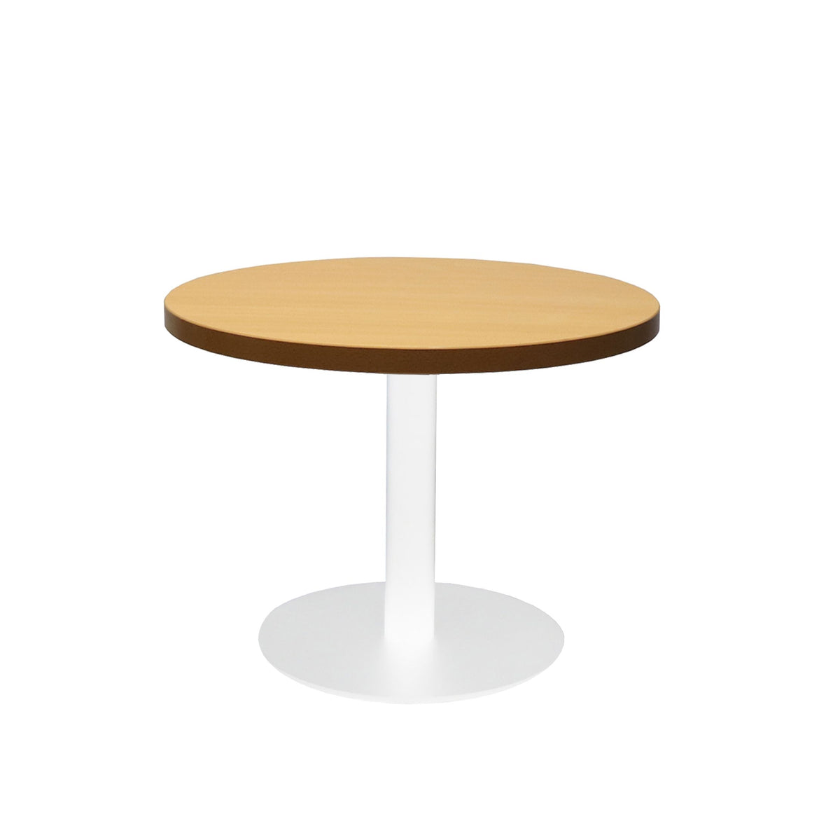 Estilo Round Coffee Table — Beech, White P/C, 600mm Dia — CCT6 B/WS