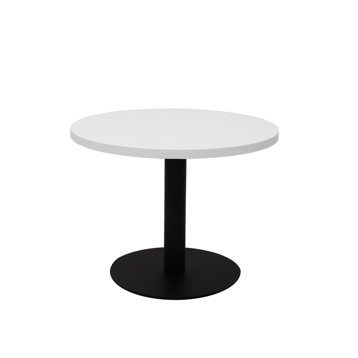 Estilo Round Coffee Table — Natural White, Black P/C, 600mm Dia — CCT6 NW/BL