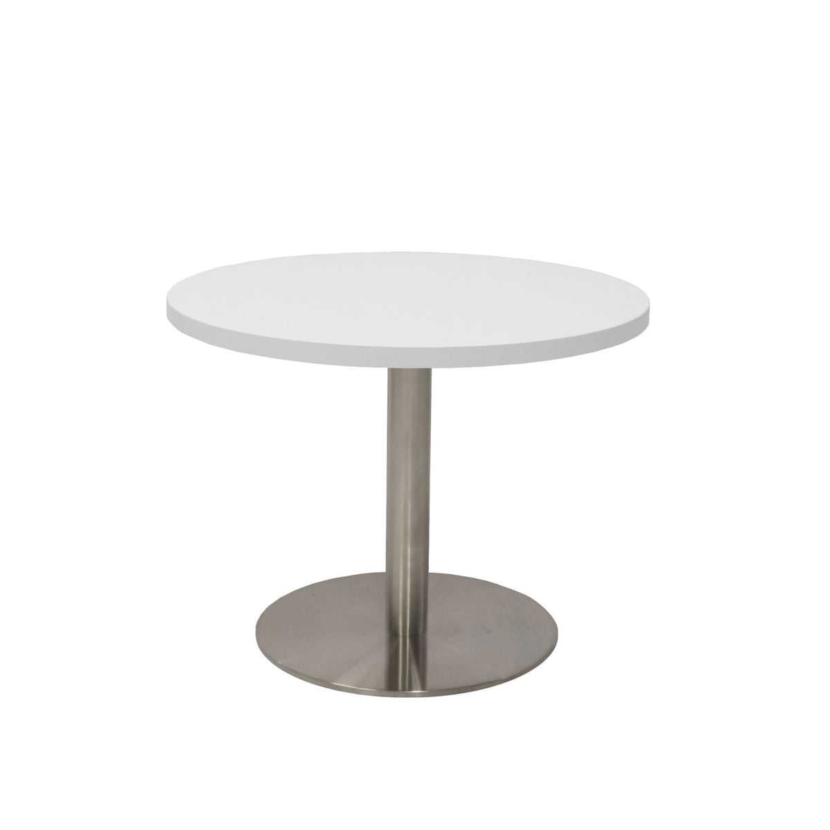 Estilo Round Coffee Table — Natural White, Stainless Steel, 600mm Dia — CCT6 NW/SS
