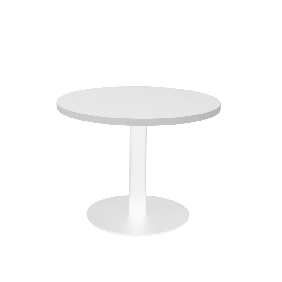 Estilo Round Coffee Table — Natural White, White P/C, 600mm Dia — CCT6 NW/WS