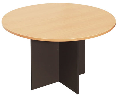 Rapid Worker Round Table — 900mm DIA, Beech Top & Ironstone Base — CRM9 B/I