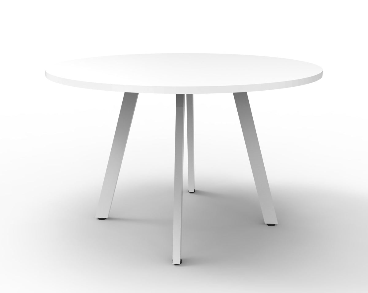 Eternity Meeting Table Round — 1200mm DIA, Natural White, White P/C — D-ERT12 NW/WS