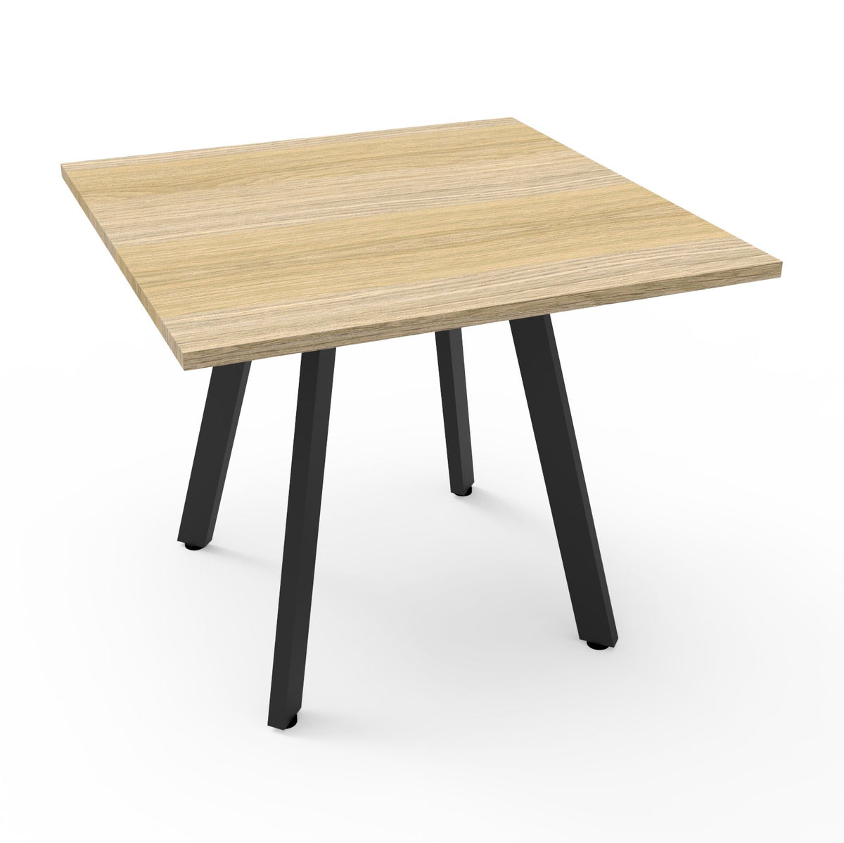 Eternity Meeting Table Square — Natural Oak Top & Black Satin Base — D-ERT990 NO/BL