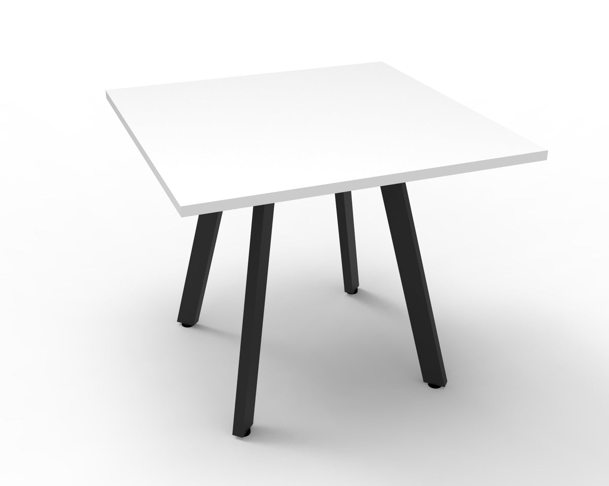 Eternity Meeting Table Square — Natural White Top & Black Satin Base — D-ERT990 NW/BL