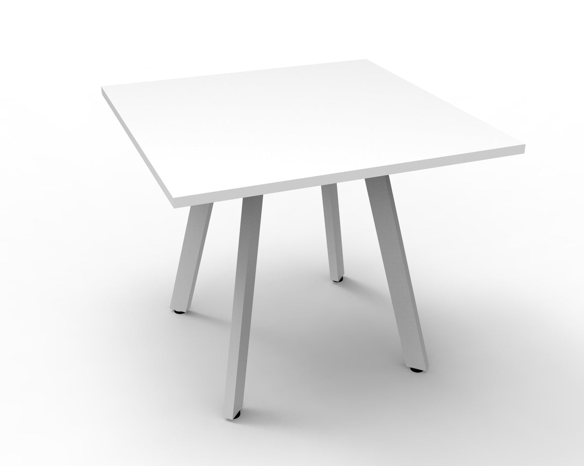 Eternity Meeting Table Square — Natural White Top & White Satin Base — D-ERT990 NW/WS