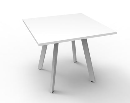 Eternity Meeting Table Square — Natural White Top & White Satin Base — D-ERT990 NW/WS
