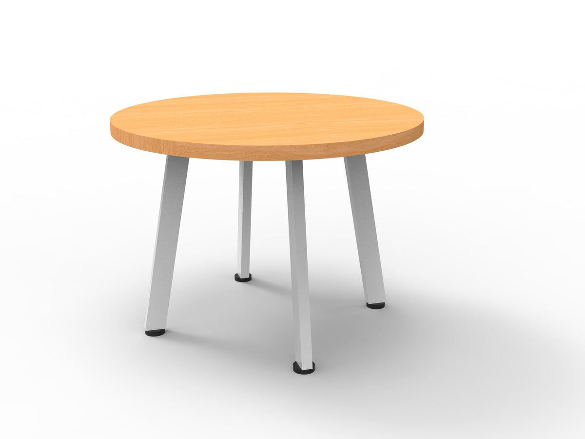 Eternity Round Coffee Table — 600mm Dia x 450mm H, Beech, White P/C — ECT600 B/WS