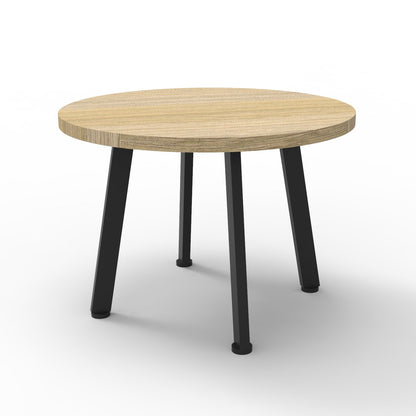 Eternity Round Coffee Table — 600mm Dia x 450mm H, Natural Oak, Black P/C — ECT600 NO/BL