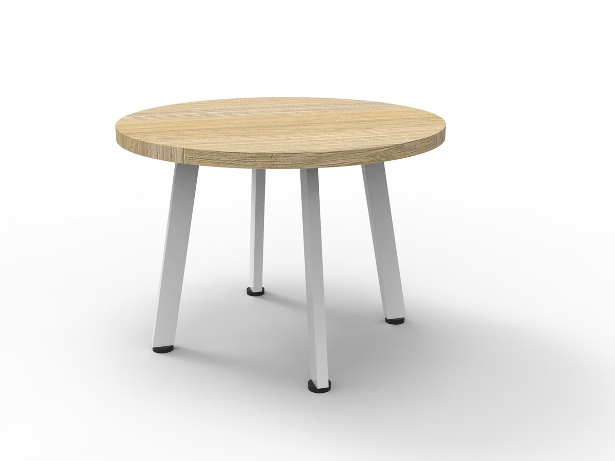 Eternity Round Coffee Table — 600mm Dia x 450mm H, Natural Oak, White P/C — ECT600 NO/WS