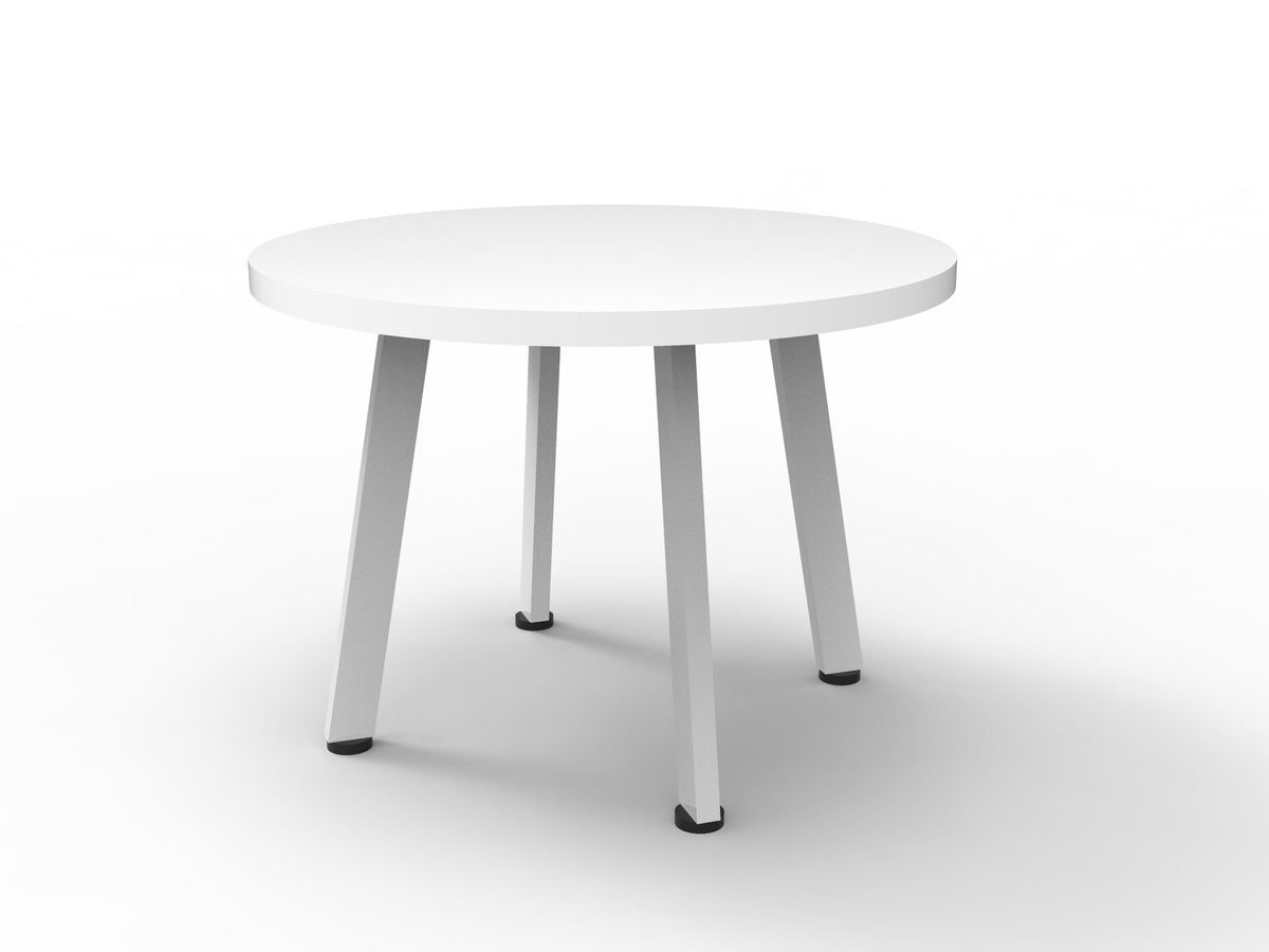Eternity Round Coffee Table — 600mm Dia x 450mm H, Natural White, White P/C — ECT600 NW/WS