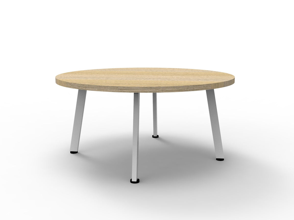 Eternity Round Coffee Table — 900mm Dia x 450mm H, Natural Oak, White P/C — ECT900 NO/WS