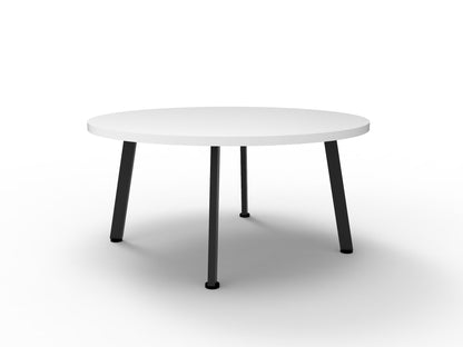 Eternity Round Coffee Table — 900mm Dia x 450mm H, Natural White, Black P/C — ECT900 NW/BL