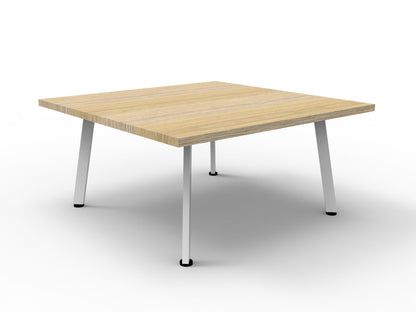 Eternity Square Coffee Table — 900mm W x 900mm D x 450mm H, Natural Oak, White Satin — ECT99 NO/WS
