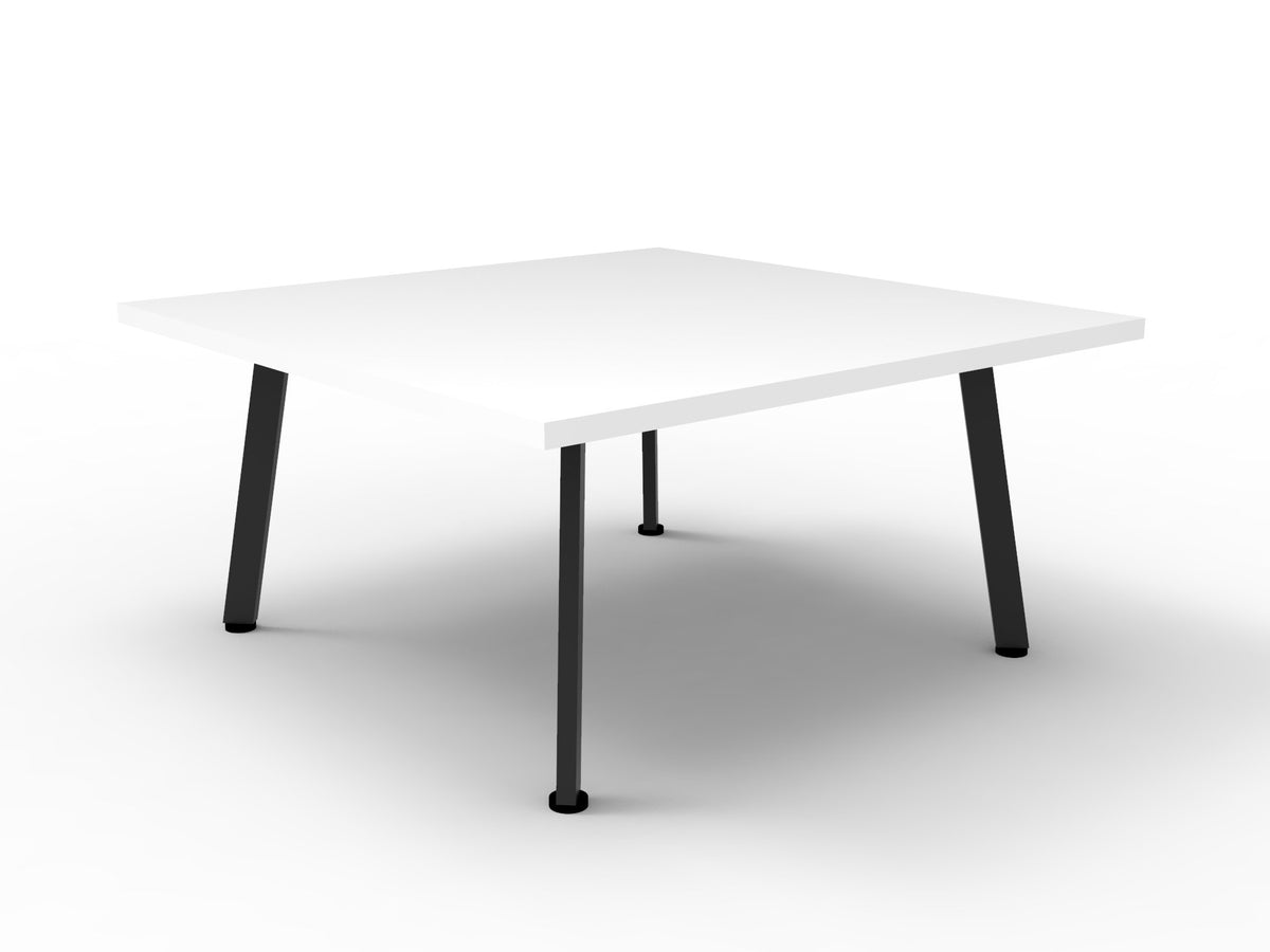 Eternity Square Coffee Table — 900mm W x 900mm D x 450mm H, Natural White, Black Satin — ECT99 NW/BL