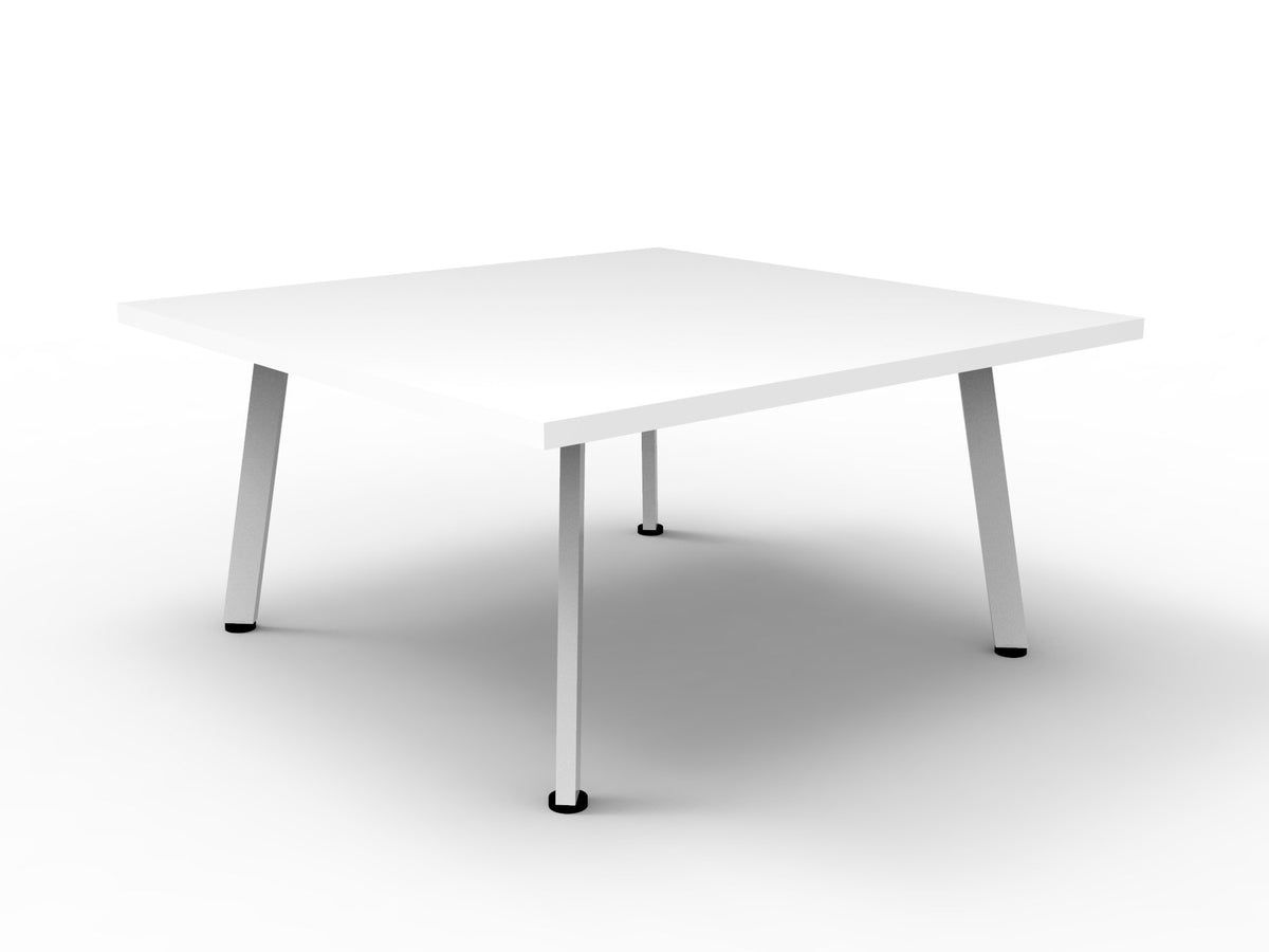 Eternity Square Coffee Table — 900mm W x 900mm D x 450mm H, Natural White, White Satin — ECT99 NW/WS