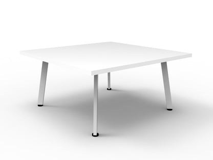 Eternity Square Coffee Table — 900mm W x 900mm D x 450mm H, Natural White, White Satin — ECT99 NW/WS