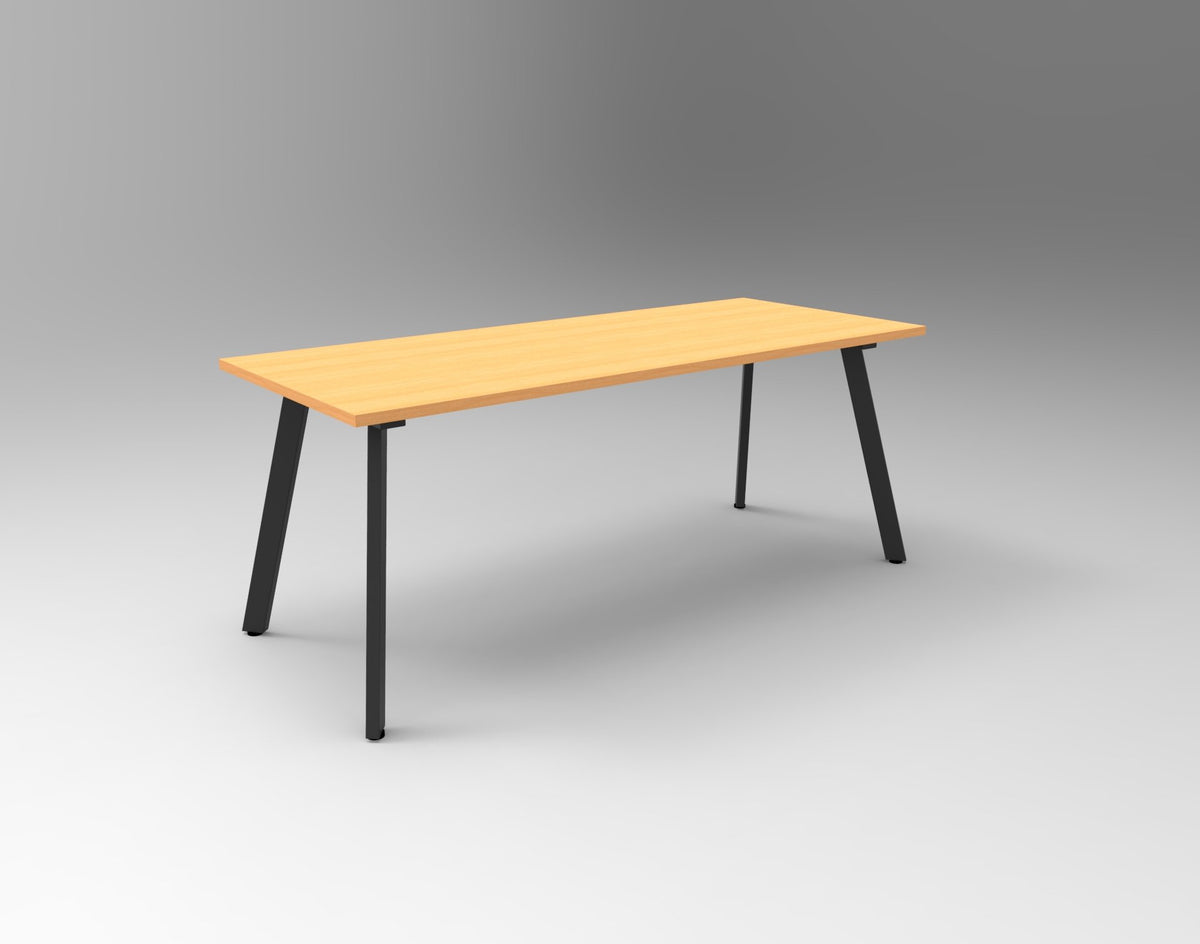 Eternity Meeting & Boardroom Table Rectangle — 1500mm W x 750mm D, Beech Top & Black Satin Base — EMT1575 B/BL