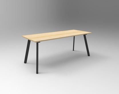 Eternity Meeting & Boardroom Table Rectangle — 1800mm W x 900mm D, Natural Oak Top & Black Satin Base — EMT189 NO/BL