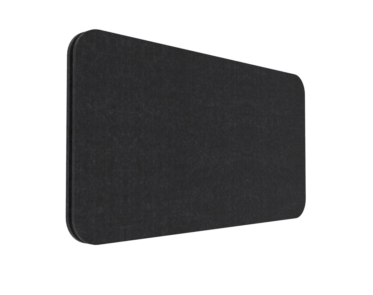 Desk Mounted Eco Panel Screen — 750mm W x 384mm H (400mm H with Clamps) / Black