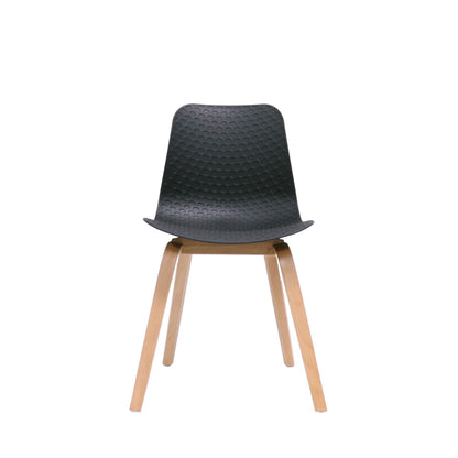 Lucid Chair — Black Shell & Light Oak Timber Base