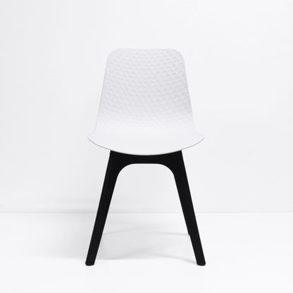 Lucid Chair — White Shell & Black Base