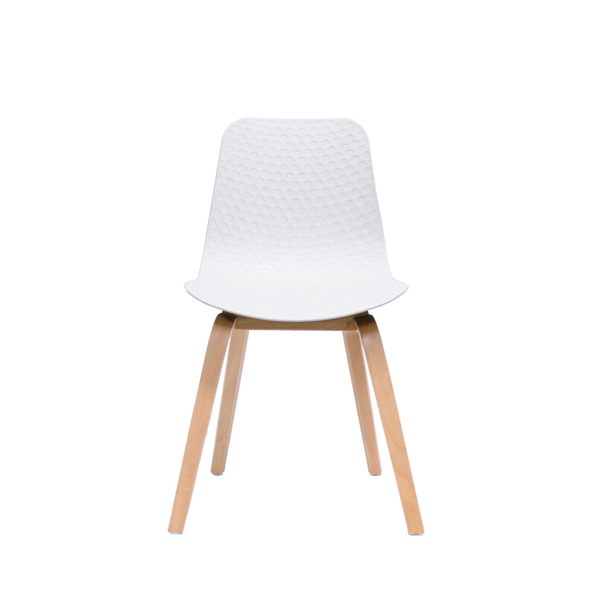 Lucid Chair — White Shell & Light Oak Timber Base