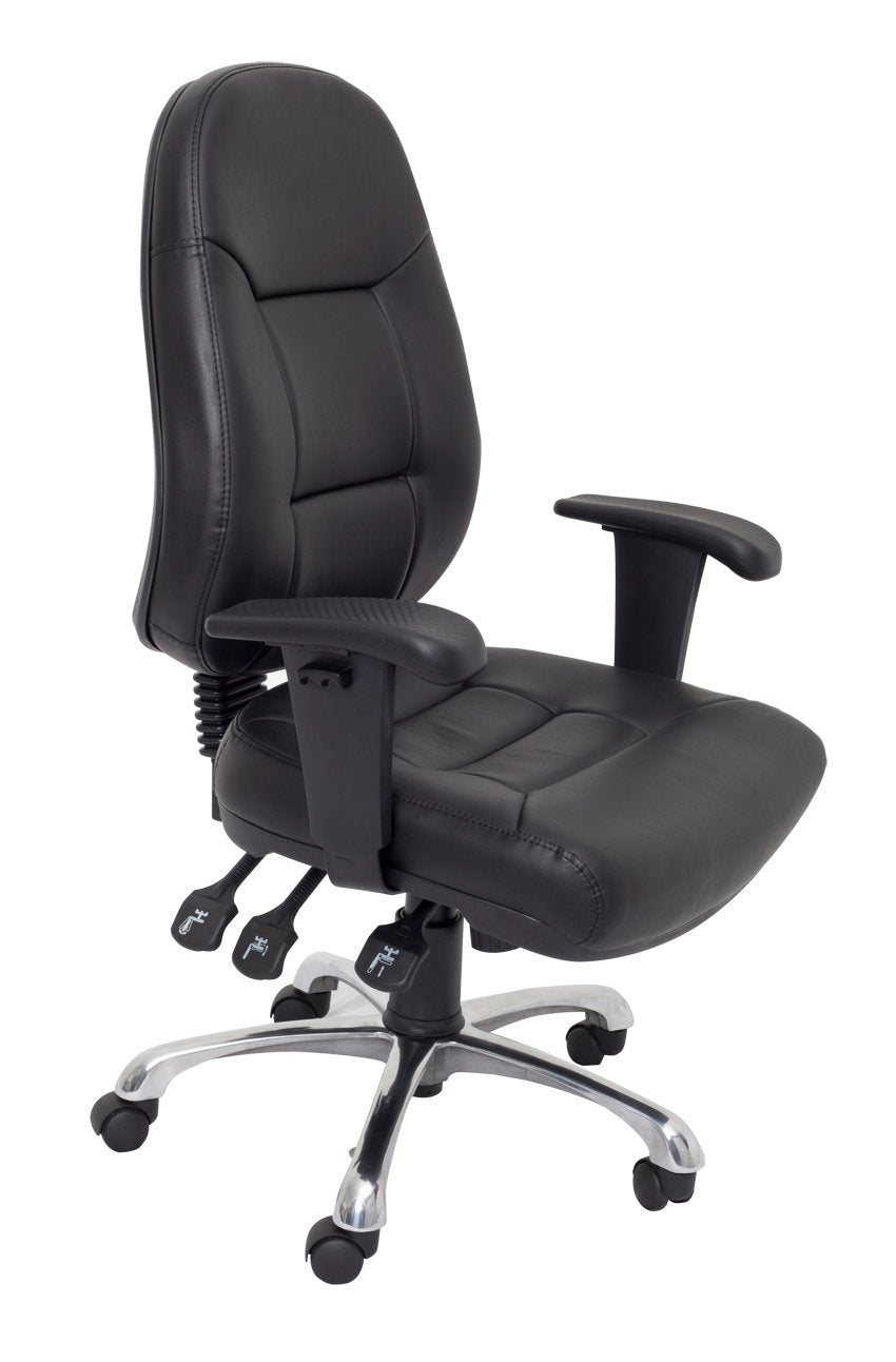 PU300 High Back PU Chair — Black