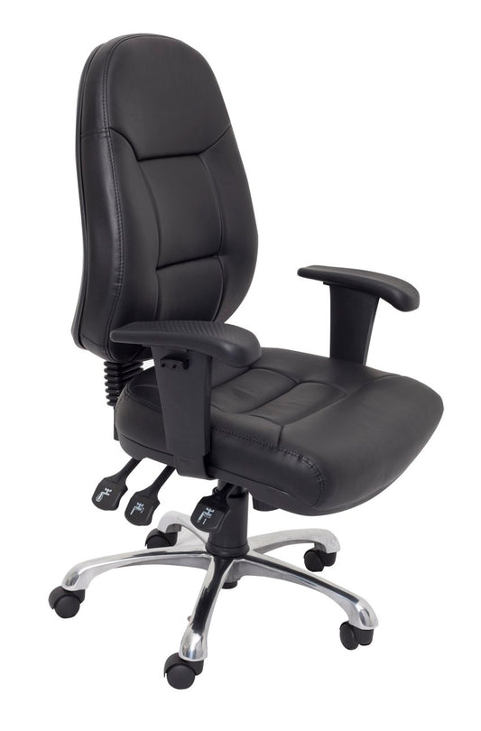 PU300 High Back PU Chair — Black